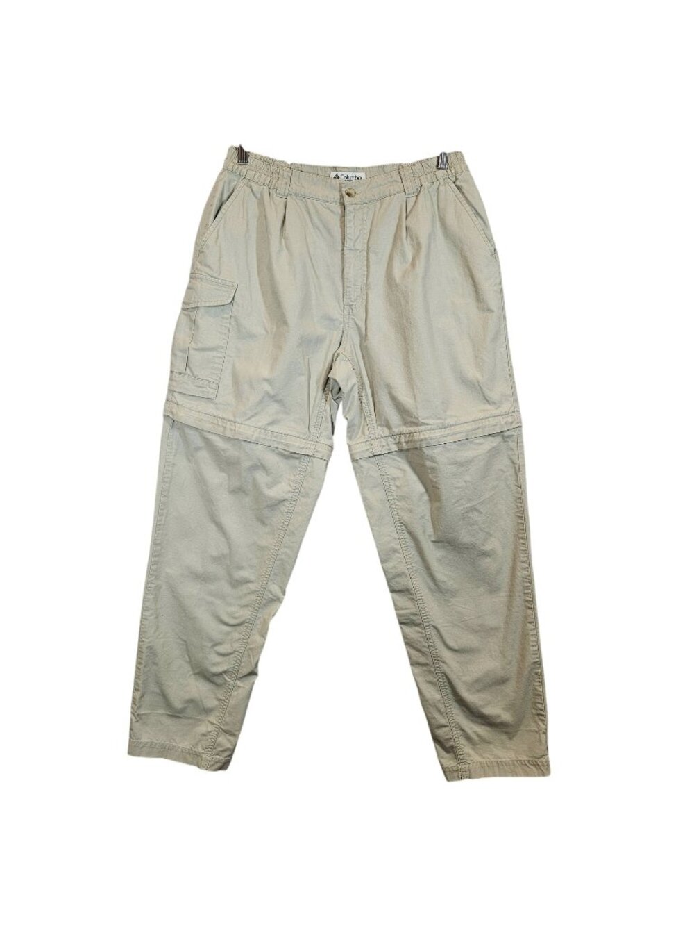 Columbia Womens L Beige Convertible Cargo Pants Zip-Off Legs shorts Cotton